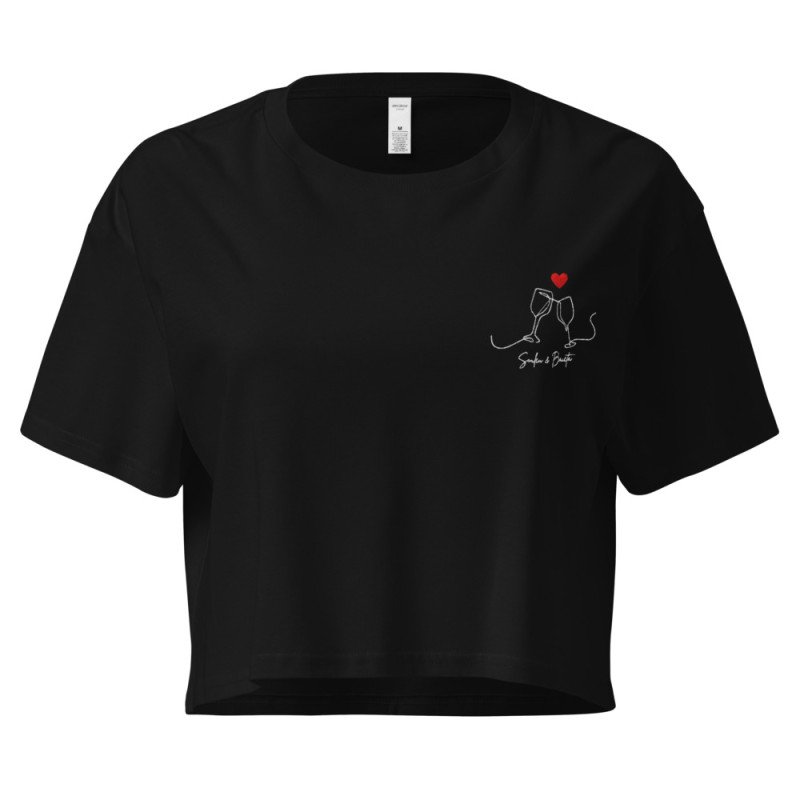 Crop Top Femme Brodé "Souleu & Baieta" - Instant détente