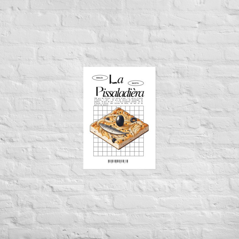 Affiche "Pissaladière – Saveur Niçoise" par Souleu & Baieta
