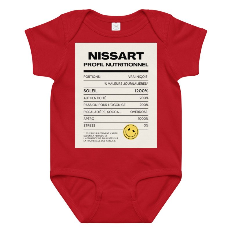 Body en jersey bébé Profil nutritionnel du Niçois - Souleu & Baieta