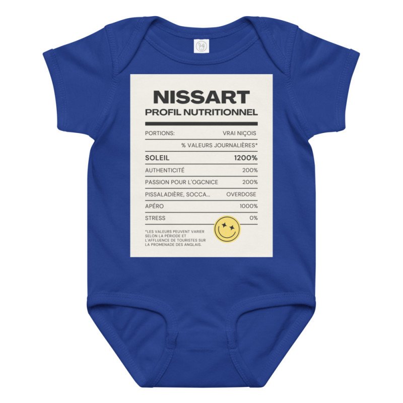 Body en jersey bébé Profil nutritionnel du Niçois - Souleu & Baieta