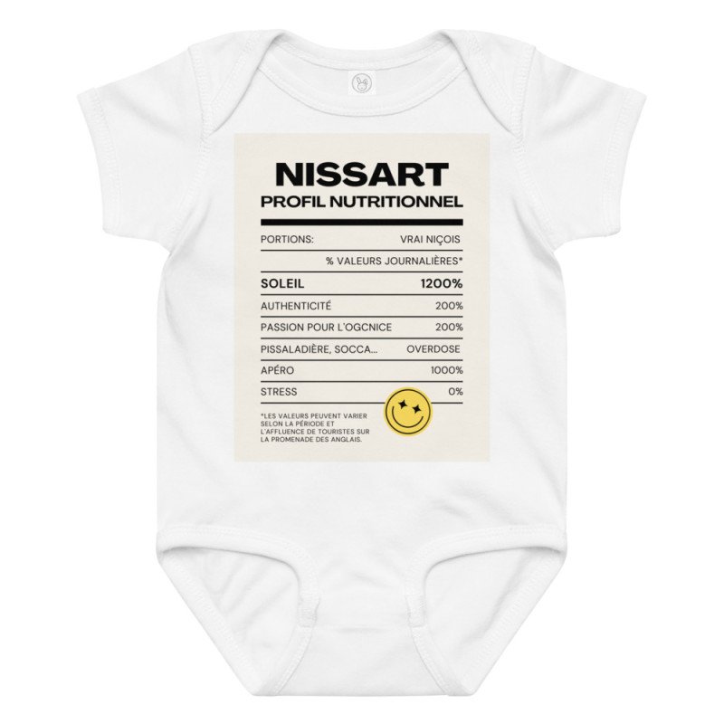 Body en jersey bébé Profil nutritionnel du Niçois - Souleu & Baieta