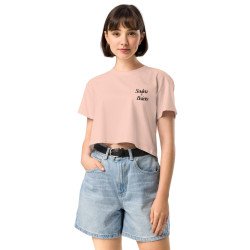 Crop top Tourta de Blea – Une douceur niçoise avec broderie "Souleu & Baieta"