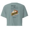 Crop top Tourta de Blea – Une douceur niçoise avec broderie "Souleu & Baieta"