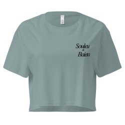 Crop top Tourta de Blea – Une douceur niçoise avec broderie "Souleu & Baieta"