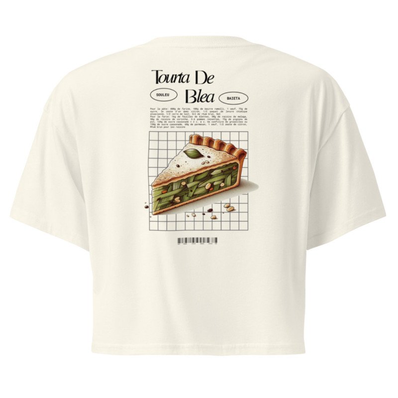 Crop top Tourta de Blea – Une douceur niçoise avec broderie "Souleu & Baieta" Crop top Tourta de Blea – Une douceur niçoise avec broderie "Souleu & Baieta"