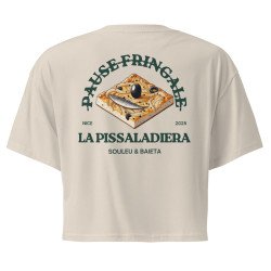 Crop top "La Pissaladièra - Pause Fringale" avec broderie Souleu & Baieta