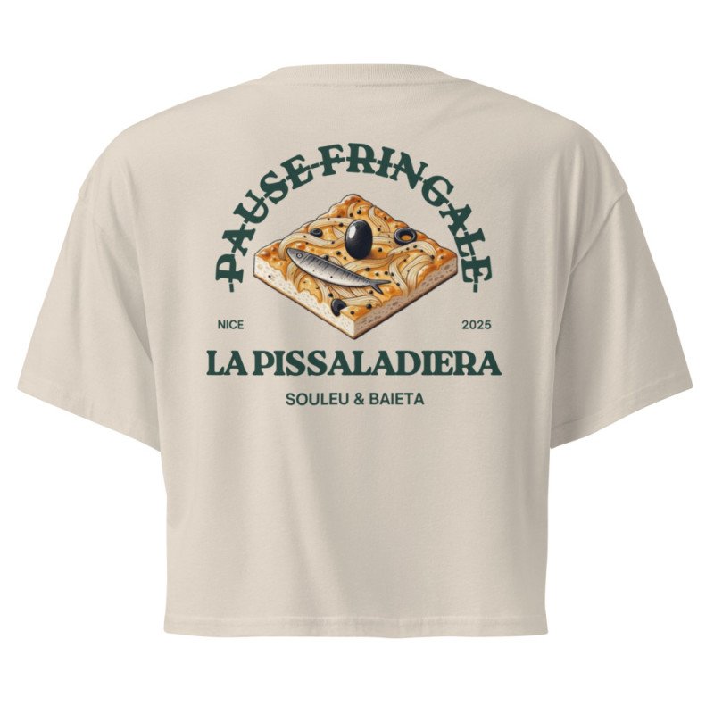 Crop top "La Pissaladièra - Pause Fringale" avec broderie Souleu & Baieta Crop top "La Pissaladièra - Pause Fringale" avec broderie Souleu & Baieta