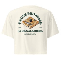 Crop top "La Pissaladièra - Pause Fringale" avec broderie Souleu & Baieta