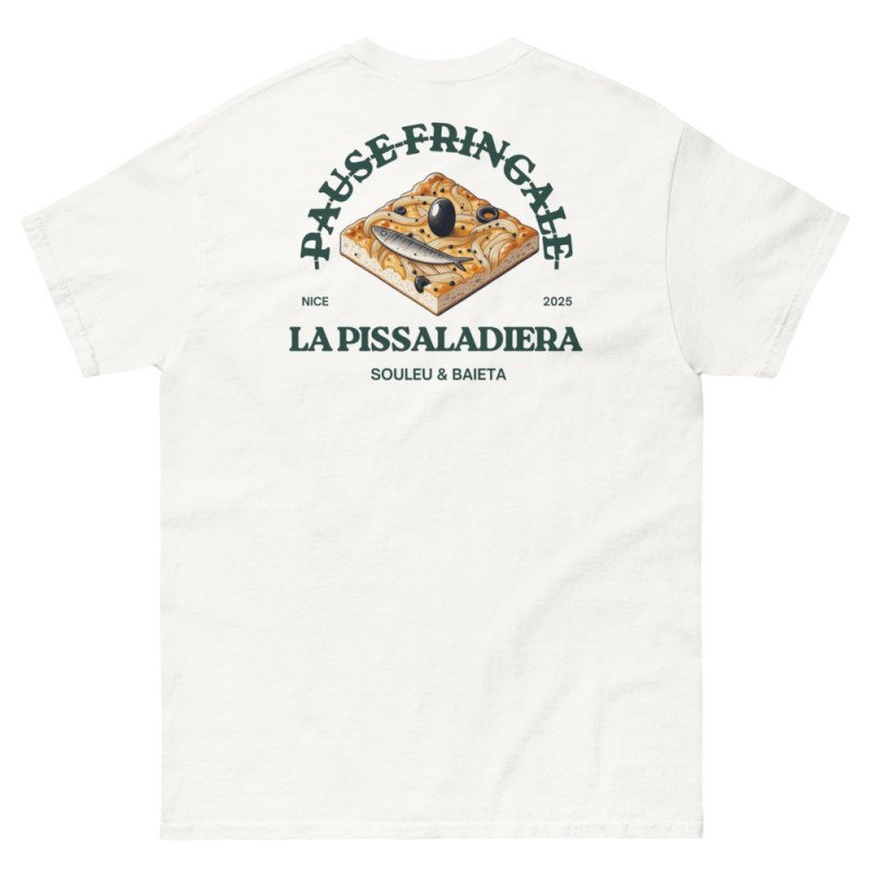 T-shirt "La Pissaladièra - Pause Fringale" avec broderie Souleu & Baieta T-shirt "La Pissaladièra - Pause Fringale" avec broderie Souleu & Baieta