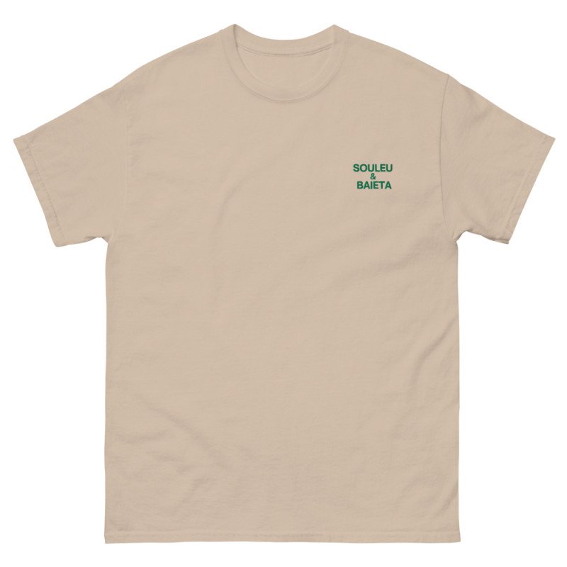 T-shirt "Merda de Can – Pause Fringale" avec broderie "Souleu & Baieta"