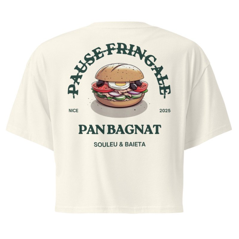 Crop Top “Pan Bagnat – Pause Fringale” | Style bistrot avec broderie “Souleu & Baieta” Crop Top “Pan Bagnat – Pause Fringale” | Style bistrot avec broderie “Souleu & Baieta”