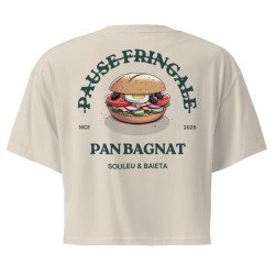 Crop Top “Pan Bagnat – Pause Fringale” | Style bistrot avec broderie “Souleu & Baieta”