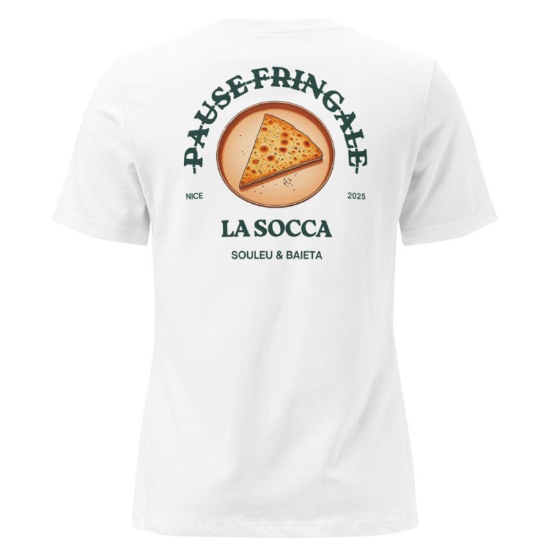 T-shirt Femme "La Socca – Pause Fringale" avec broderie Souleu & Baieta T-shirt Femme "La Socca – Pause Fringale" avec broderie Souleu & Baieta