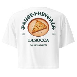 Crop Top "La Socca – Pause Fringale" avec Broderie Souleu & Baieta