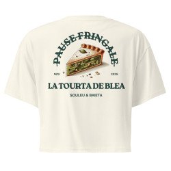 Crop top La Tourta De Blea - Pause Fringale avec brodure - Délice de Nice