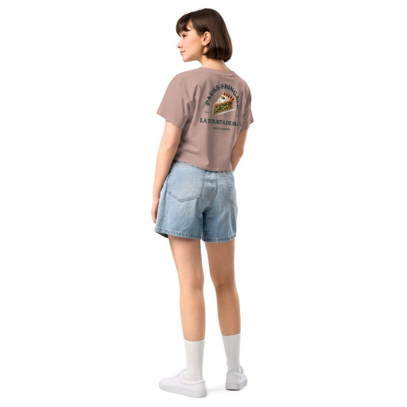 Crop top La Tourta De Blea - Pause Fringale avec brodure - Délice de Nice Crop top La Tourta De Blea - Pause Fringale avec brodure - Délice de Nice
