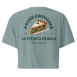 Crop top La Tourta De Blea - Pause Fringale avec brodure - Délice de Nice