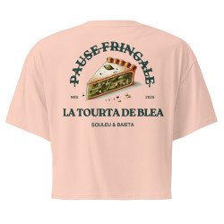 Crop top La Tourta De Blea - Pause Fringale avec brodure - Délice de Nice