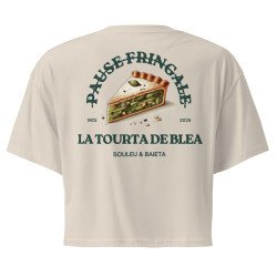Crop top La Tourta De Blea - Pause Fringale avec brodure - Délice de Nice
