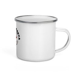 Mug émaillé "Souleu & Baieta – Nice" | Illustration cœur rigolo