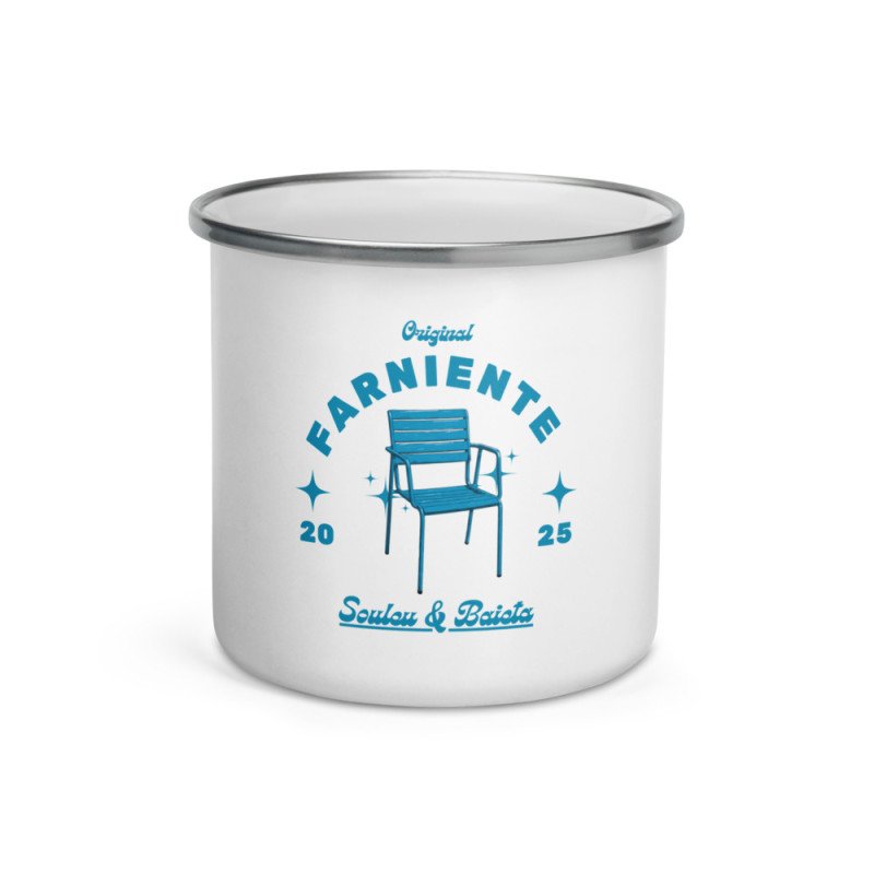 Mug émaillé “Farniente” – Souleu & Baieta – L’esprit niçois en plein air Mug émaillé “Farniente” – Souleu & Baieta – L’esprit niçois en plein air
