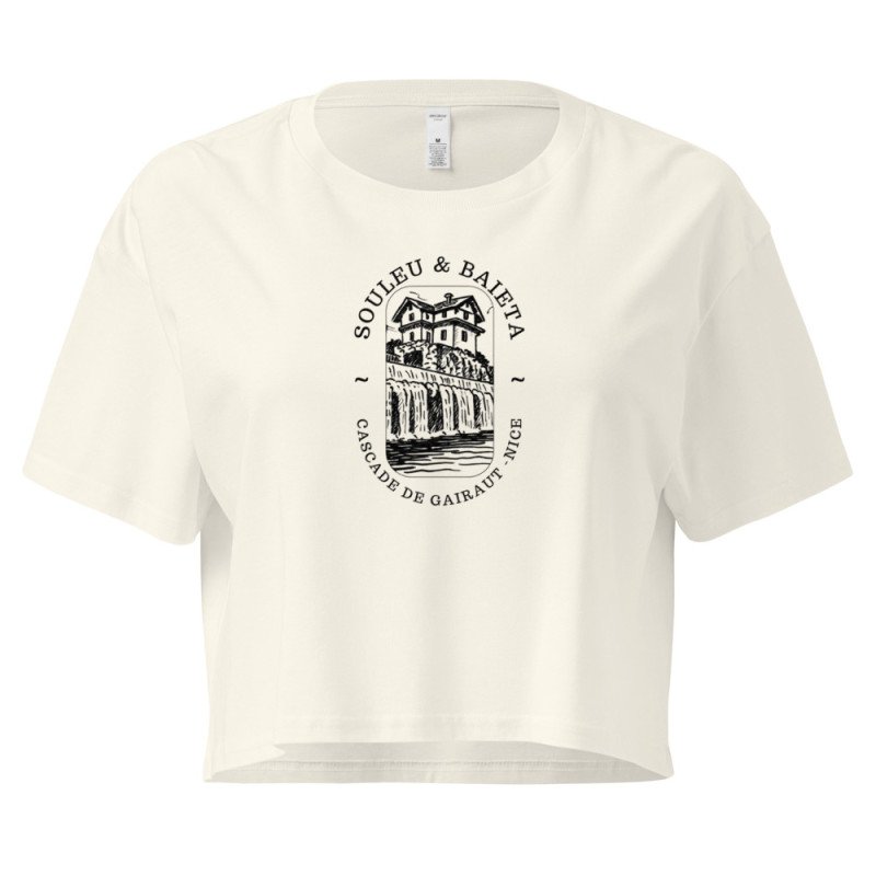 Crop top « Cascade de Gairaut Souleu & Baieta » – Illustration de Nice