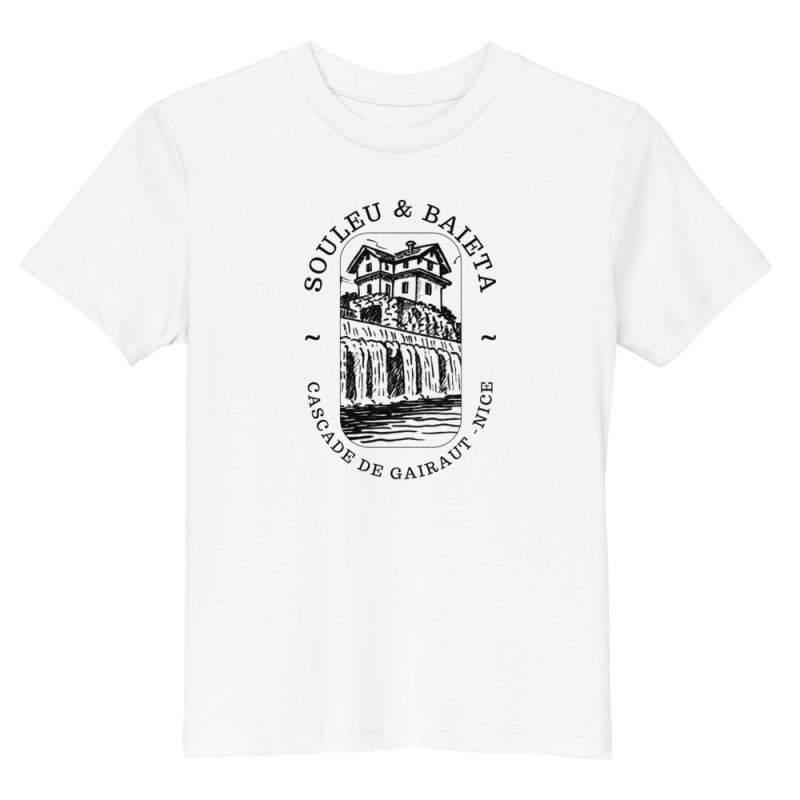 T-shirt enfant « Cascade de Gairaut Souleu & Baieta » – Douceur et charme de Nice T-shirt enfant « Cascade de Gairaut Souleu & Baieta » – Douceur et charme de Nice