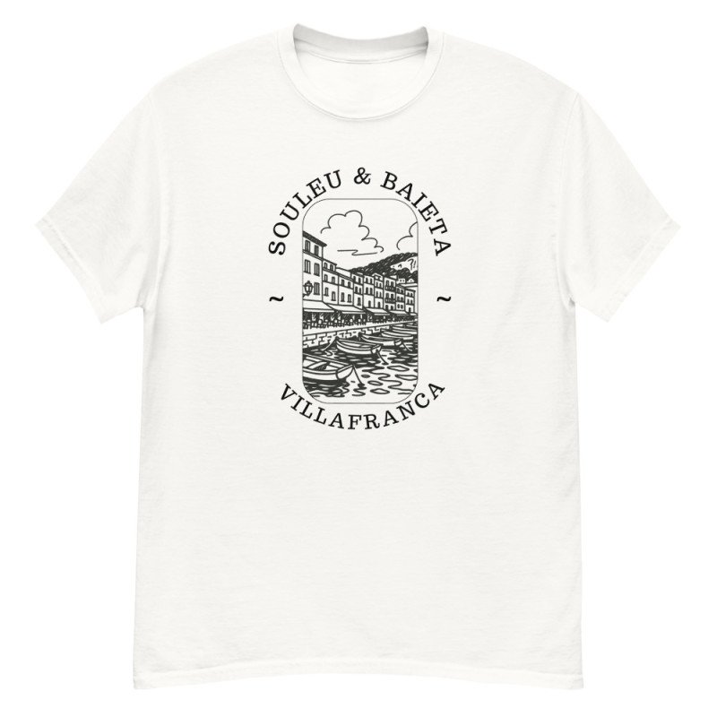 T-shirt "Villafranca Souleu & Baieta" – Authentique, Structuré et Méditerranéen