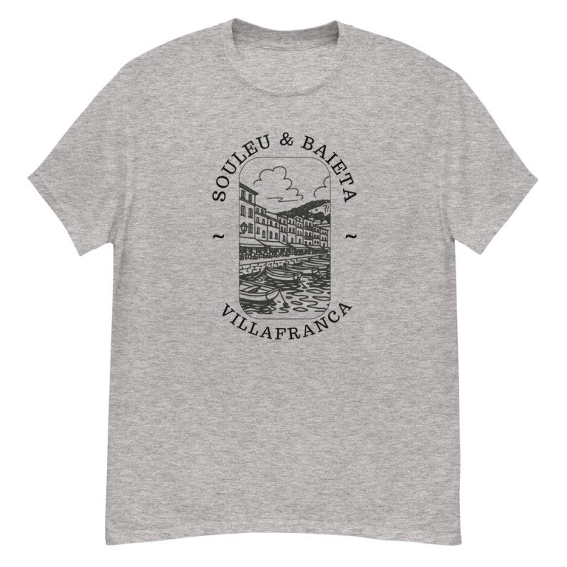 T-shirt "Villafranca Souleu & Baieta" – Authentique, Structuré et Méditerranéen T-shirt "Villafranca Souleu & Baieta" – Authentique, Structuré et Méditerranéen