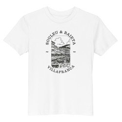 T-shirt Enfant "Villafranca Souleu & Baieta" – Naturel, Confortable et Méditerranéen