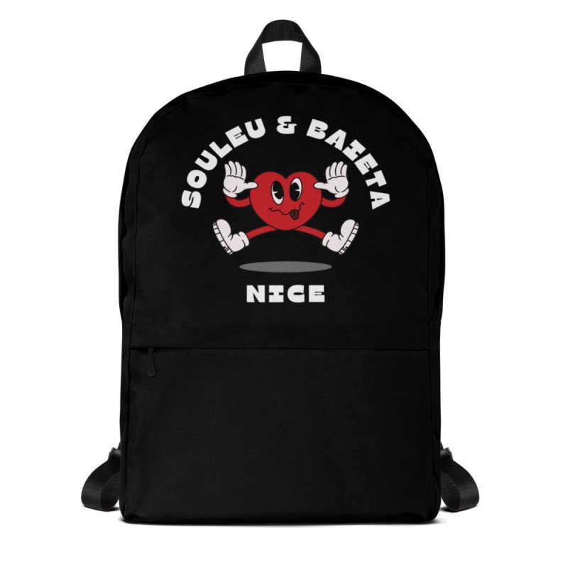 Sac à dos "Souleu & Baieta – Nice" avec cœur rigolo