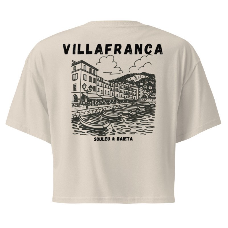 Crop top “Villafranca” – Illustration de la baie de Villefranche-sur-Mer