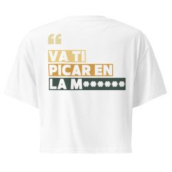 Crop top Souleu & Baieta – édition "Va ti picar en la merda"