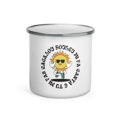 Mug émaillé  "Lou souleu mi fa canta e tu mi fa caga"