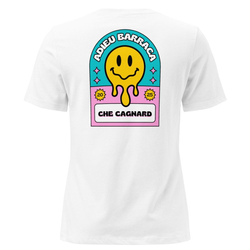 T-shirt Femme "Adieu Baraca – Che Cagnard" (brodé & imprimé) T-shirt Femme "Adieu Baraca – Che Cagnard" (brodé & imprimé)