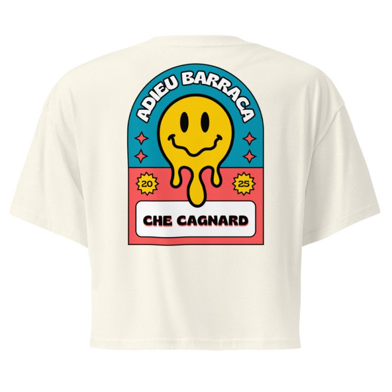 Crop Top "Adieu Barraca – Che Cagnard" (brodé & imprimé)